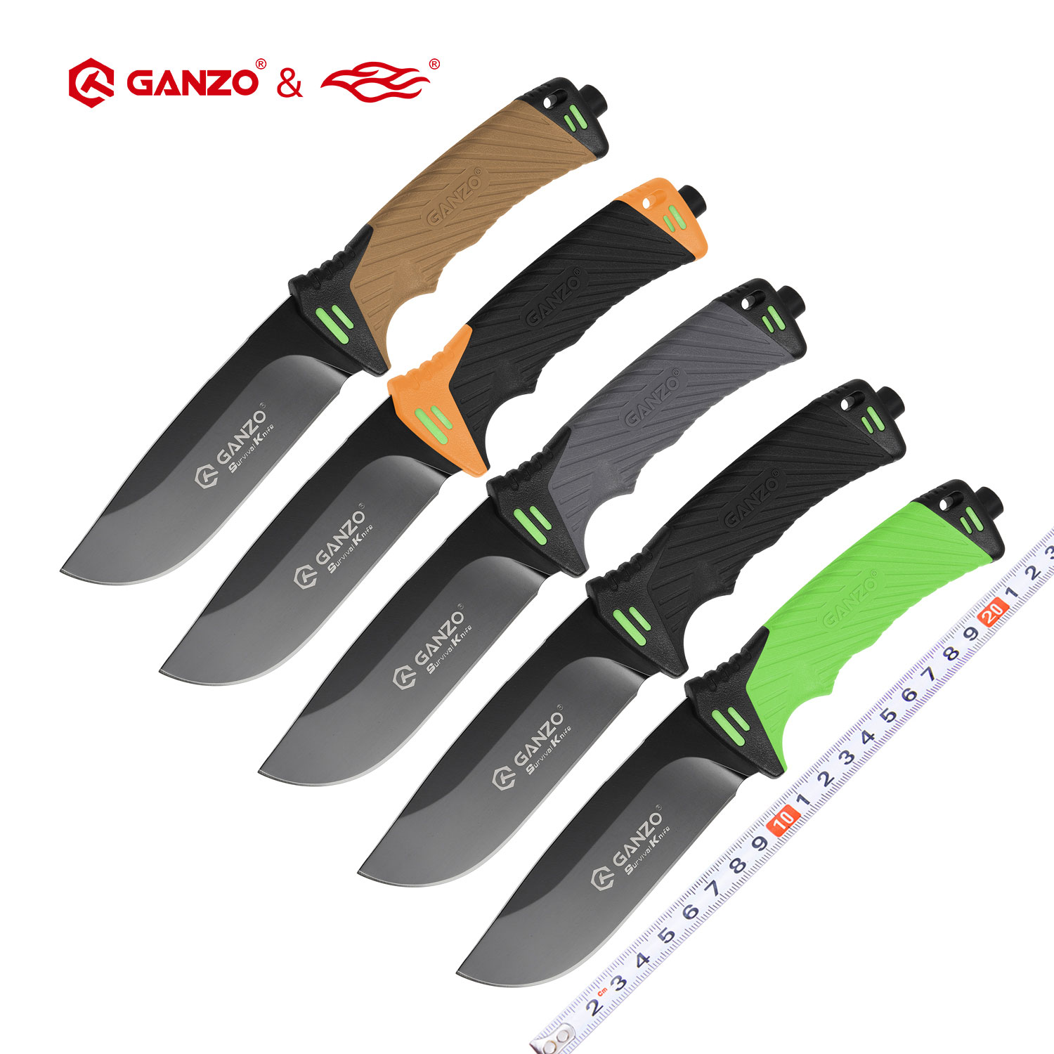 Bushcraft Knife Fixed - Ganzo G8012 Mes Vast mes Survival